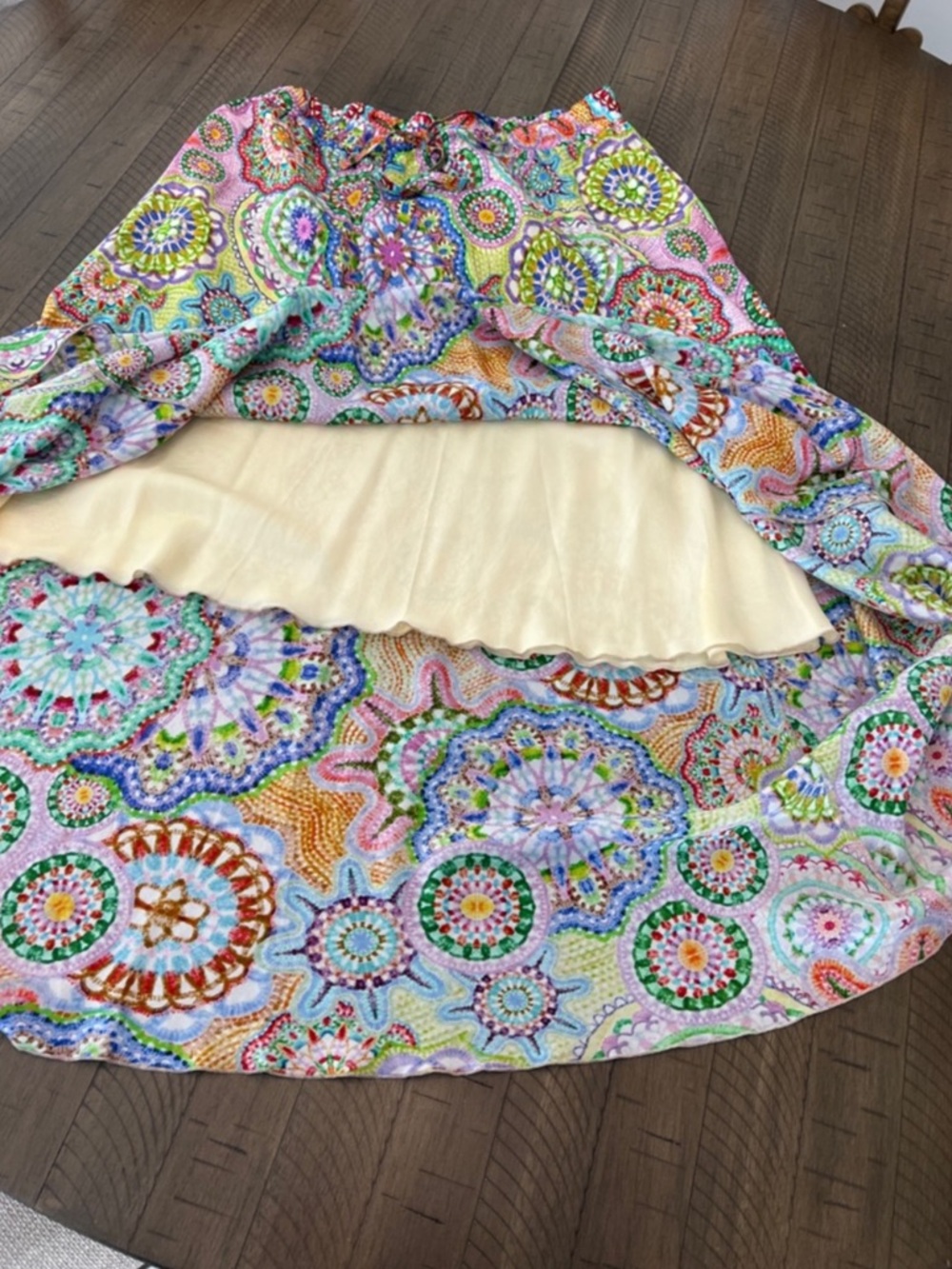 Johnny Was 100% Silk Adjustable Waist Maxi Skirt Sz XL LIKE NEW - Picture 4 of 6